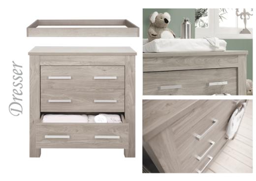 Babystyle Bordeaux Dresser – Ash – Baby Pages