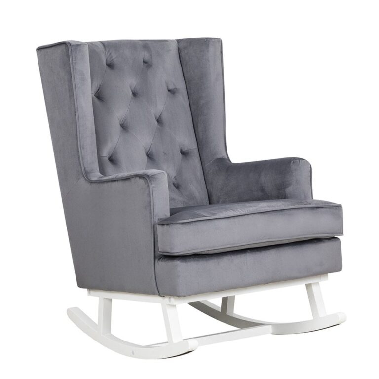 Convertible Nursing Rocking Chair Midnight Grey White Legs Baby Pages