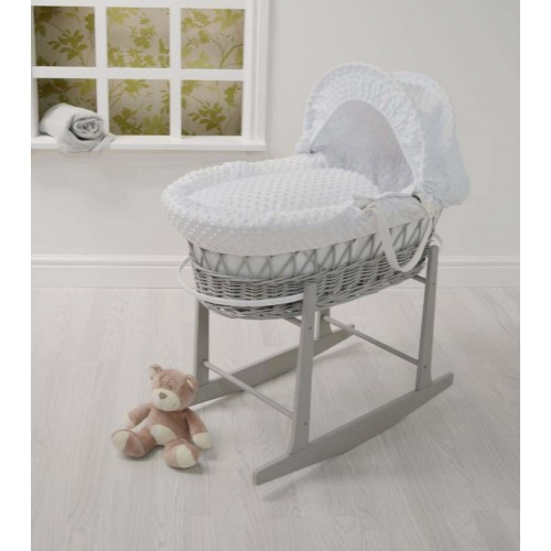 gray wicker moses basket