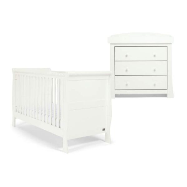 Mamas & Papas Mia 2 Piece Sleigh Cotbed Furniture Set – White