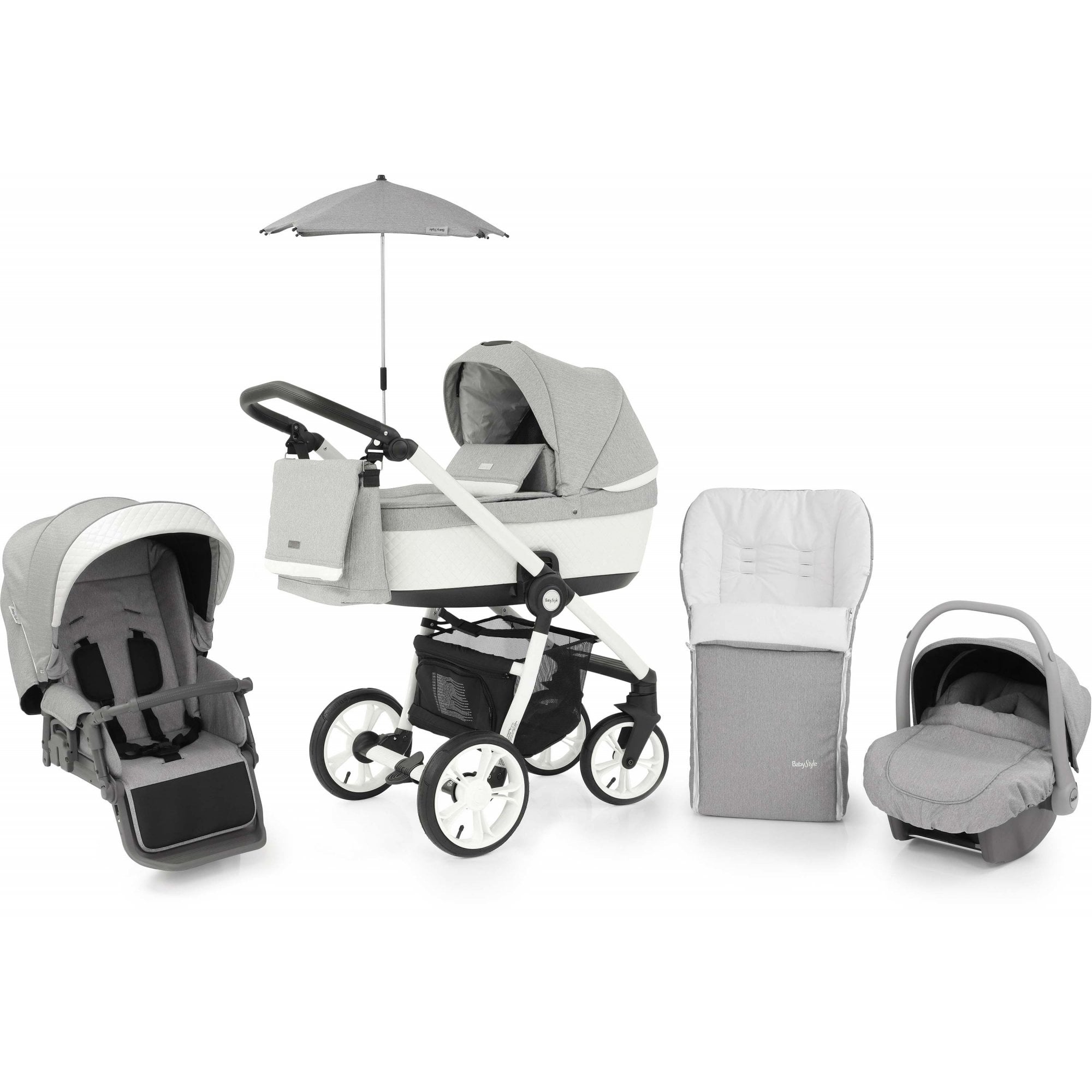 BabyStyle Prestige 3 Pram Frost Active White Chassis Baby Pages