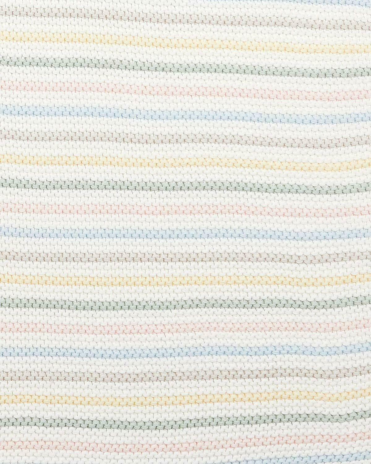Mamas & Papas - Knitted Blanket - 70 x 90cm - Soft Pastel Stripe