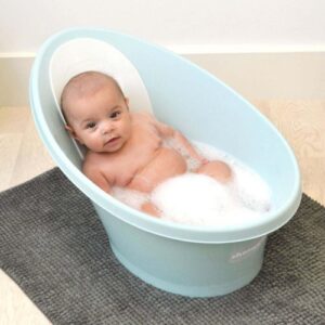 Shnuggle Bath With Bum Bump Aqua With White Backrest