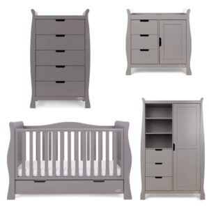 Obaby Stamford Luxe 4 Piece Furniture Set - Taupe Grey