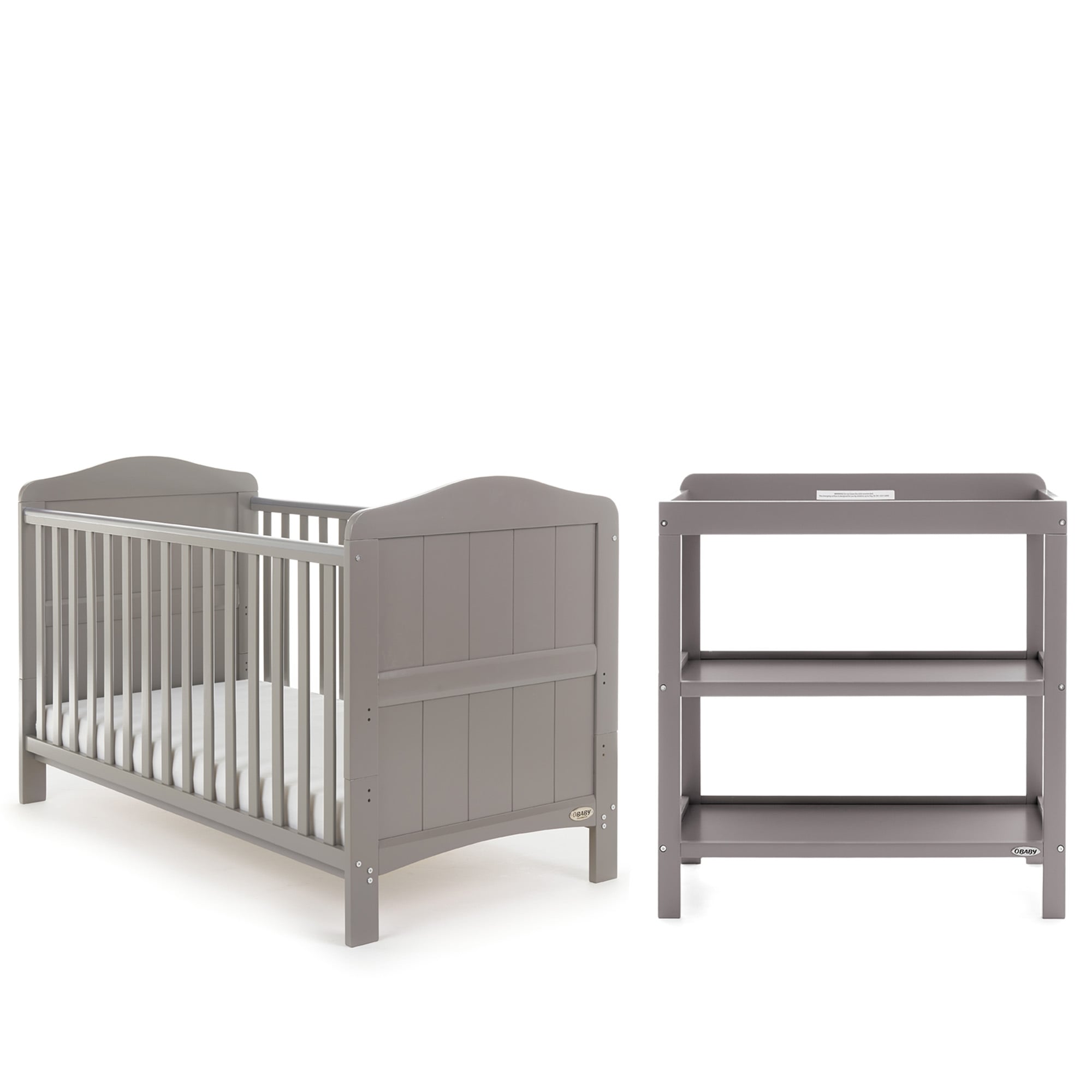 Obaby Whitby 2 Piece Nursery Furniture Room Set - Taupe Grey
