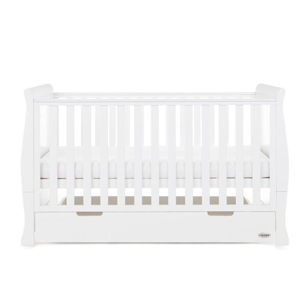 Obaby STAMFORD CLASSIC SLEIGH COT BED – WHITE