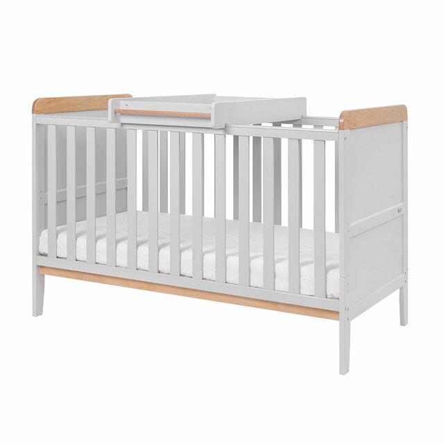 Tutti Bambini Rio Cot Bed + Cot Top Changer & Mattress Dove Grey