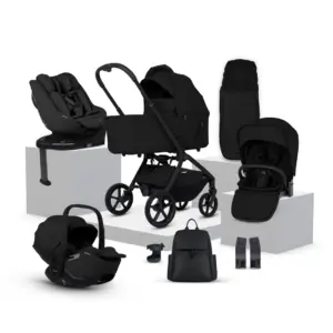 Silver Cross Open Breez Onyx Travel System Ultimate 360 Family Car Seat Bundle