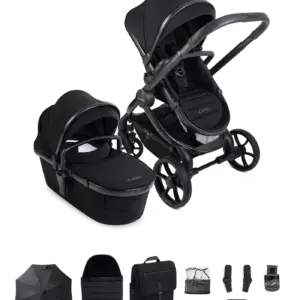 Peach 8 Black Pushchair and Carrycot - Pushchair Bundle