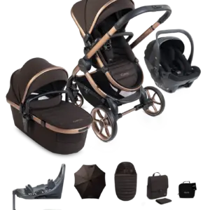 Peach 8 Pecan Pushchair and Carrycot - 360 Car Seat Pushchair Bundle