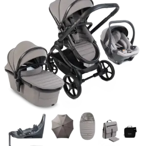 Peach 8 Porcini Pushchair and Carrycot - 360 Car Seat Pushchair Bundle