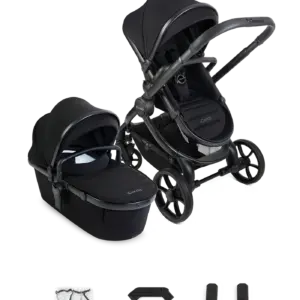Peach 8 Black Pushchair and Carrycot