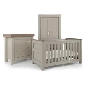 BabyStyle Bordeaux 4pc Furniture Set - Oatmeal Inc Free Spring Mattress