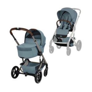 Cybex Balios S Lux Pushchair with Foldable Carry Cot - Stormy Blue Taupe Frame
