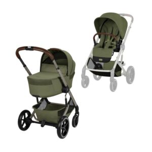 Cybex Balios S Lux Pushchair with Foldable Carry Cot - Moss Green Taupe Frame